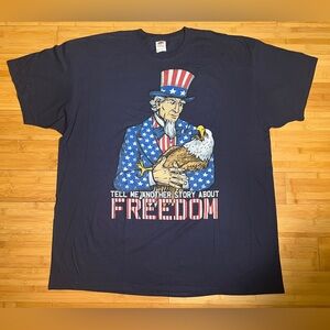 Tell Me Another Story About Freedom Uncle Sam & Eagle Men Graphic T-Shirt|Sz:2XL
